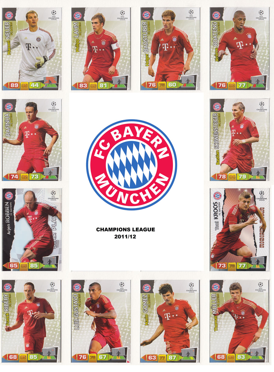 000. BAYERN MUNCHEN KOMPLETT SETT - CHAMPIONS LEAGUE 2011/12