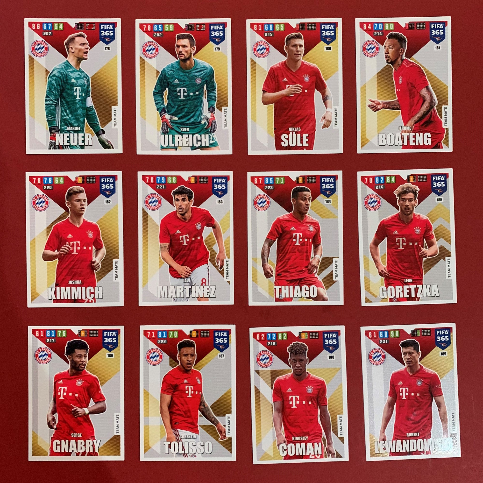 000. BAYERN MUNCHEN - KOMPLETT SETT TEAM MATES PANINI FIFA 365 ADRENALYN 2020