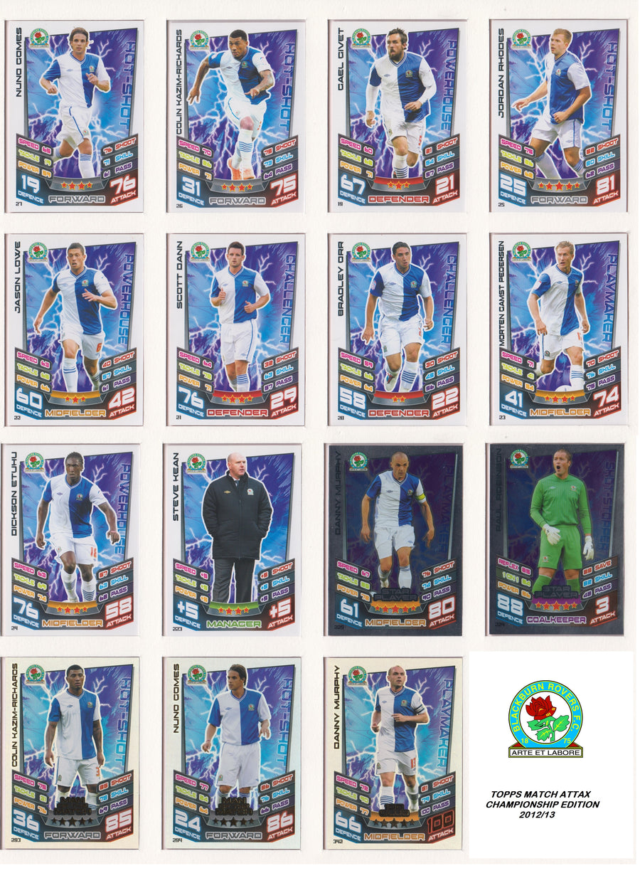 000. BLACKBURN ROVERS - TOPPS MATCH ATTAX CHAMPIONSHIP EDITION 2012/13