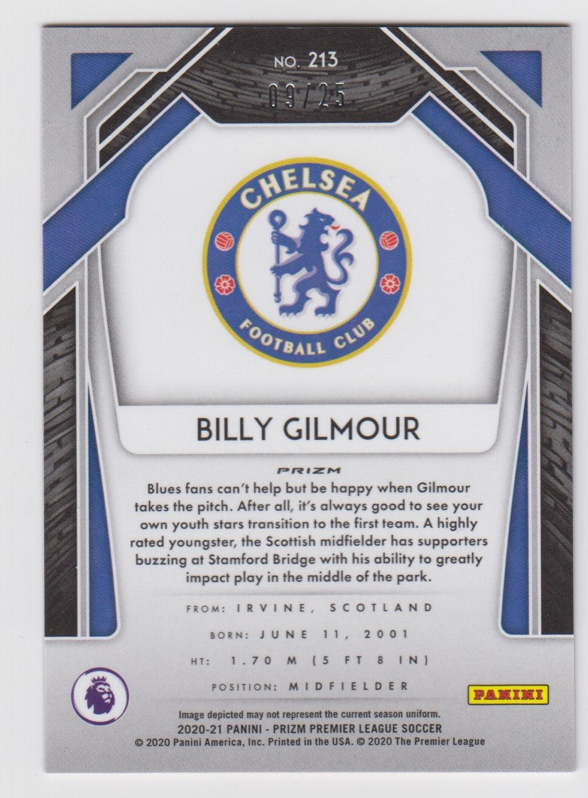 #025.GOLD PRIZM - 213. BILLY GILMOUR . CHELSEA - ROOKIE - CARD 09 OF 25