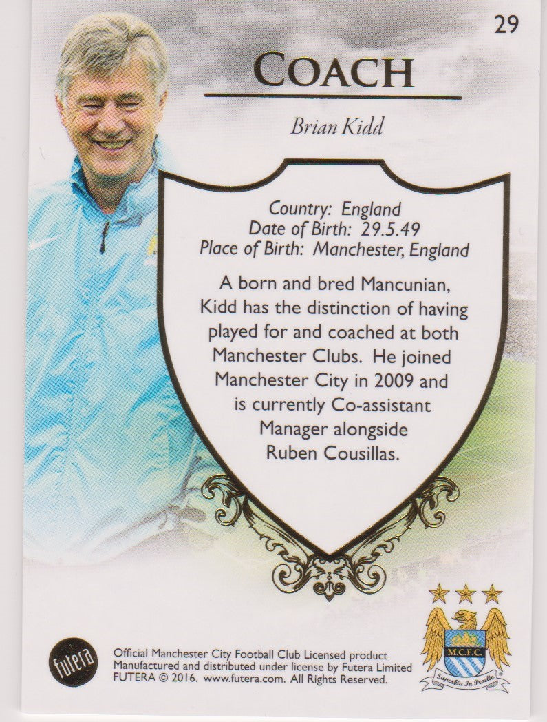029. BRIAN KIDD - COACH - MANCHESTER CITY