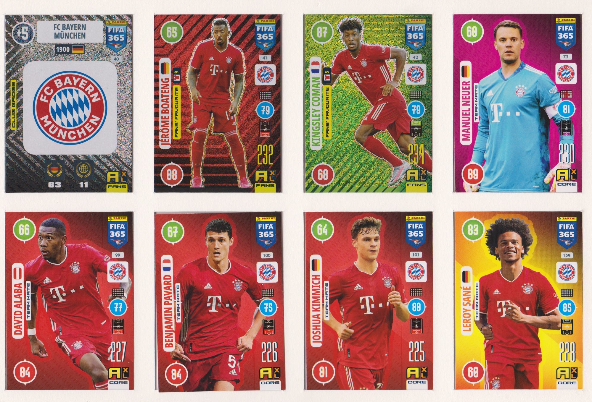 000. BAYERN MUNCHEN KOMPLETT SETT MED PANINI FIFA 365 2021