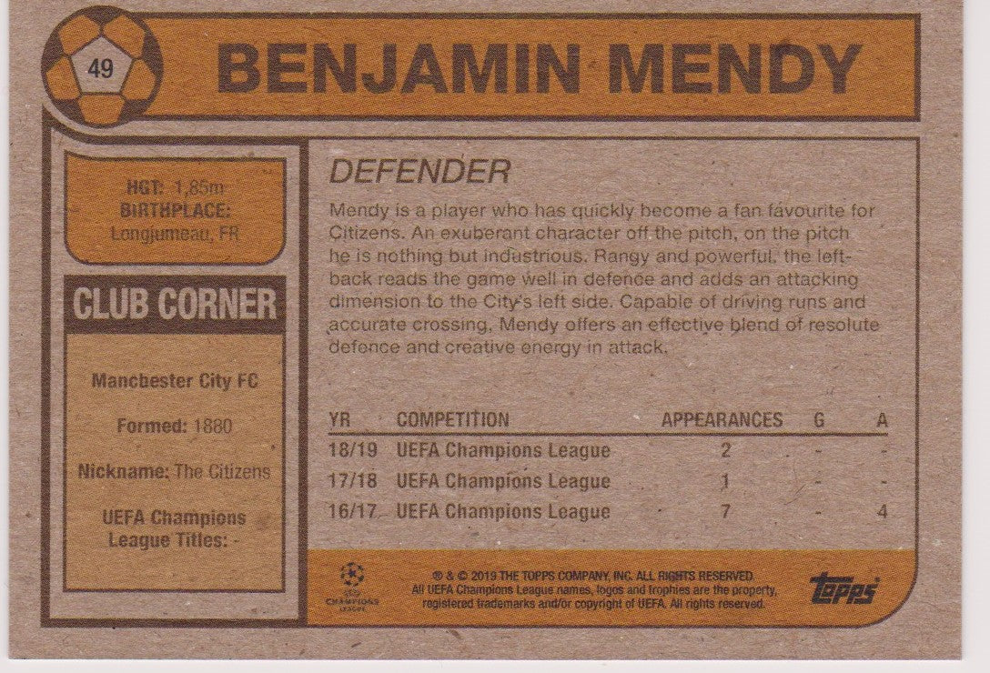 049. BENJAMIN MENDY - MANCHESTER CITY - PR.369