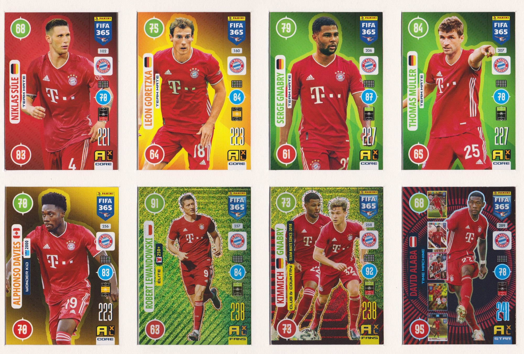 000. BAYERN MUNCHEN KOMPLETT SETT MED PANINI FIFA 365 2021
