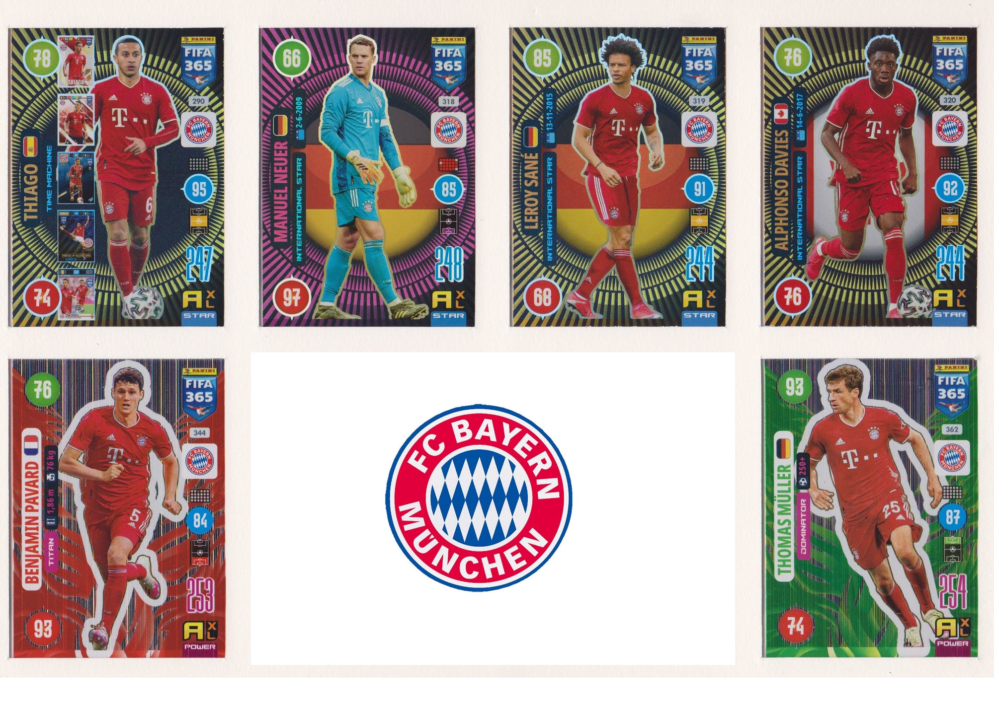 000. BAYERN MUNCHEN KOMPLETT SETT MED PANINI FIFA 365 2021