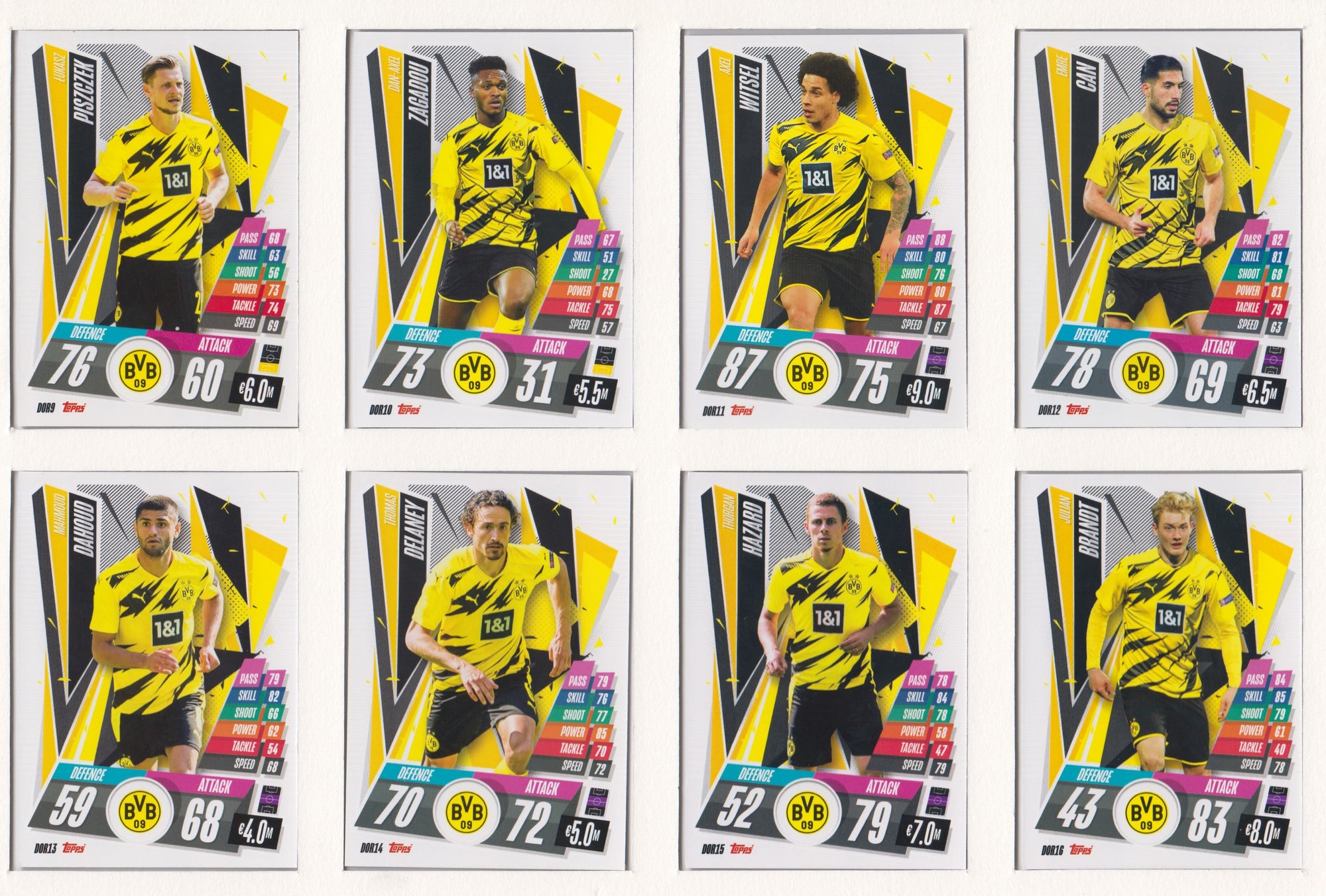 BORUSSIA DORTMUND KOMPLETT SETT MED TOPPS CHAMPIONS LEAGUE 2020/21