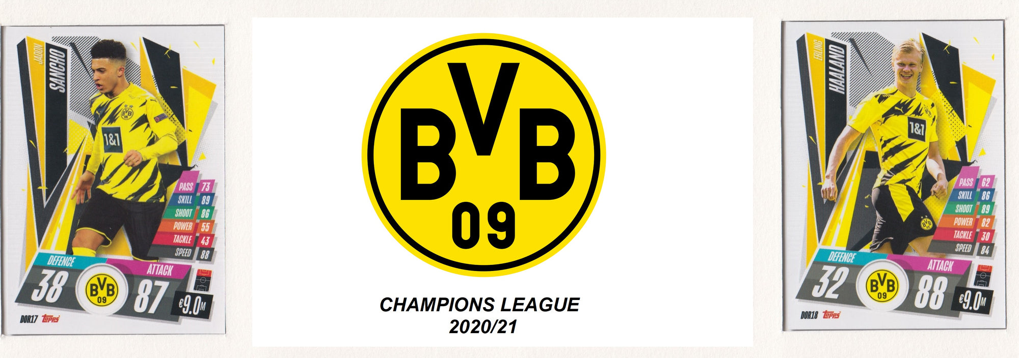 BORUSSIA DORTMUND KOMPLETT SETT MED TOPPS CHAMPIONS LEAGUE 2020/21