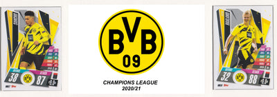 BORUSSIA DORTMUND KOMPLETT SETT MED TOPPS CHAMPIONS LEAGUE 2020/21