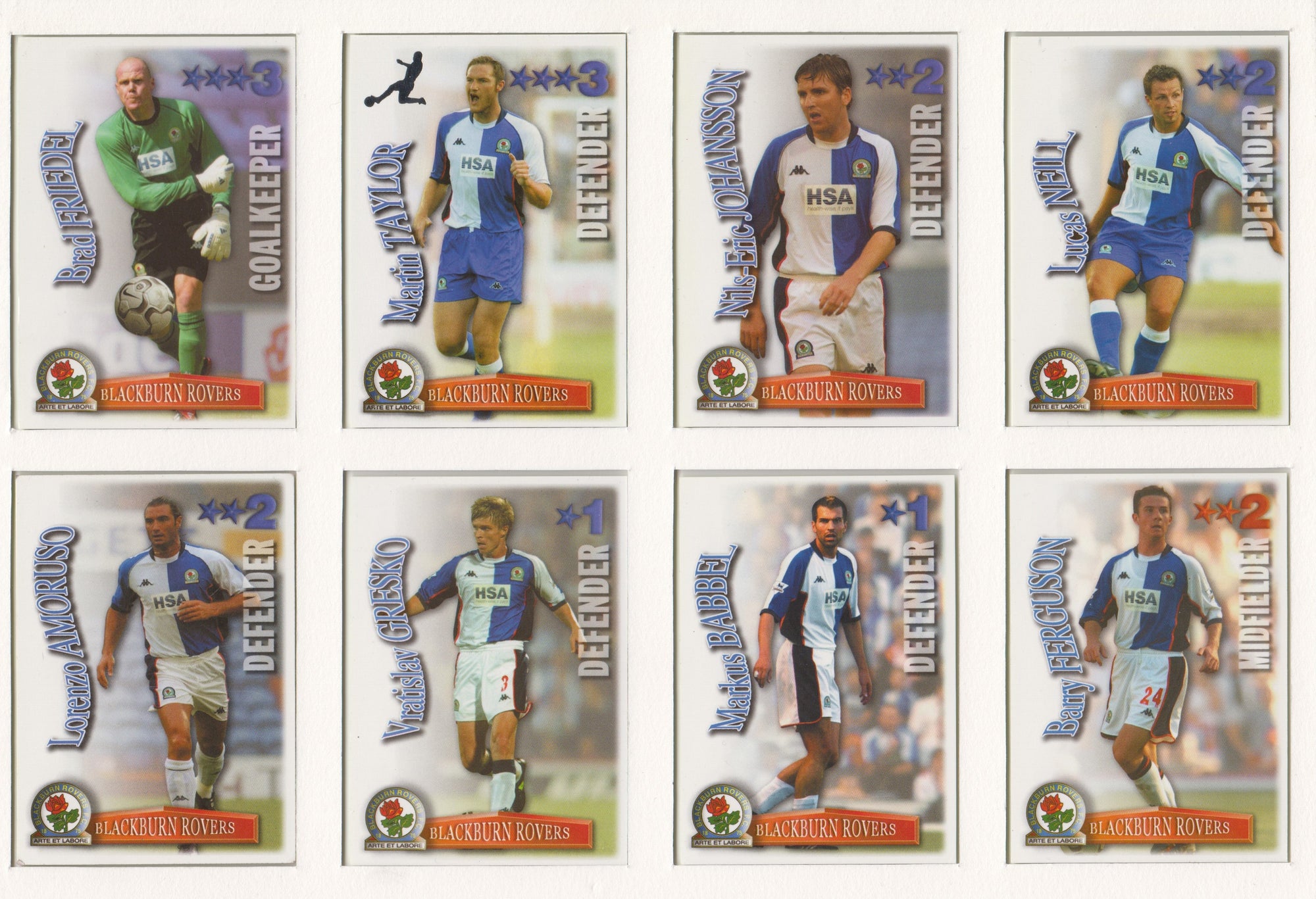 000. BLACKBURN ROVERS - KOMPLETT SETT MED SHOOT OUT PREMIER LEAGUE 2003/04