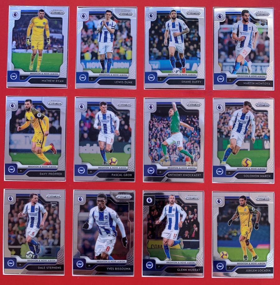 000. BRIGHTON & HOVE ALBION -  KOMPLETT SETT MED PANINI PRIZM PREMIER LEAGUE 2019/20