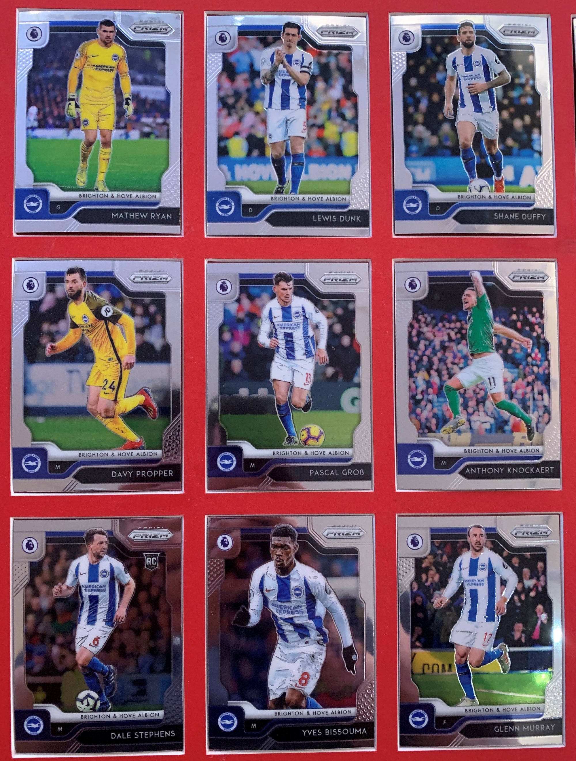 000. BRIGHTON & HOVE ALBION -  KOMPLETT SETT MED PANINI PRIZM PREMIER LEAGUE 2019/20