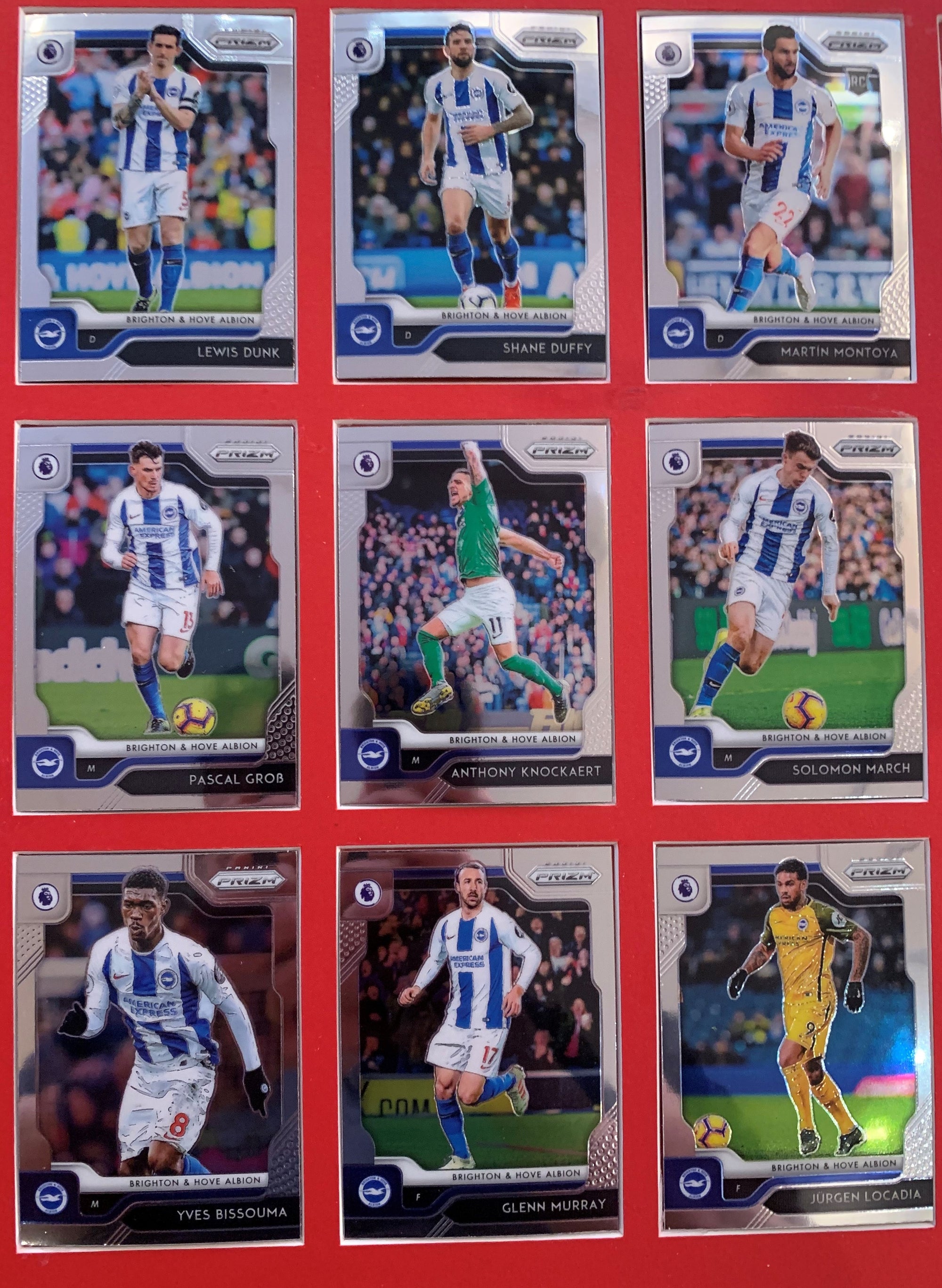 000. BRIGHTON & HOVE ALBION -  KOMPLETT SETT MED PANINI PRIZM PREMIER LEAGUE 2019/20