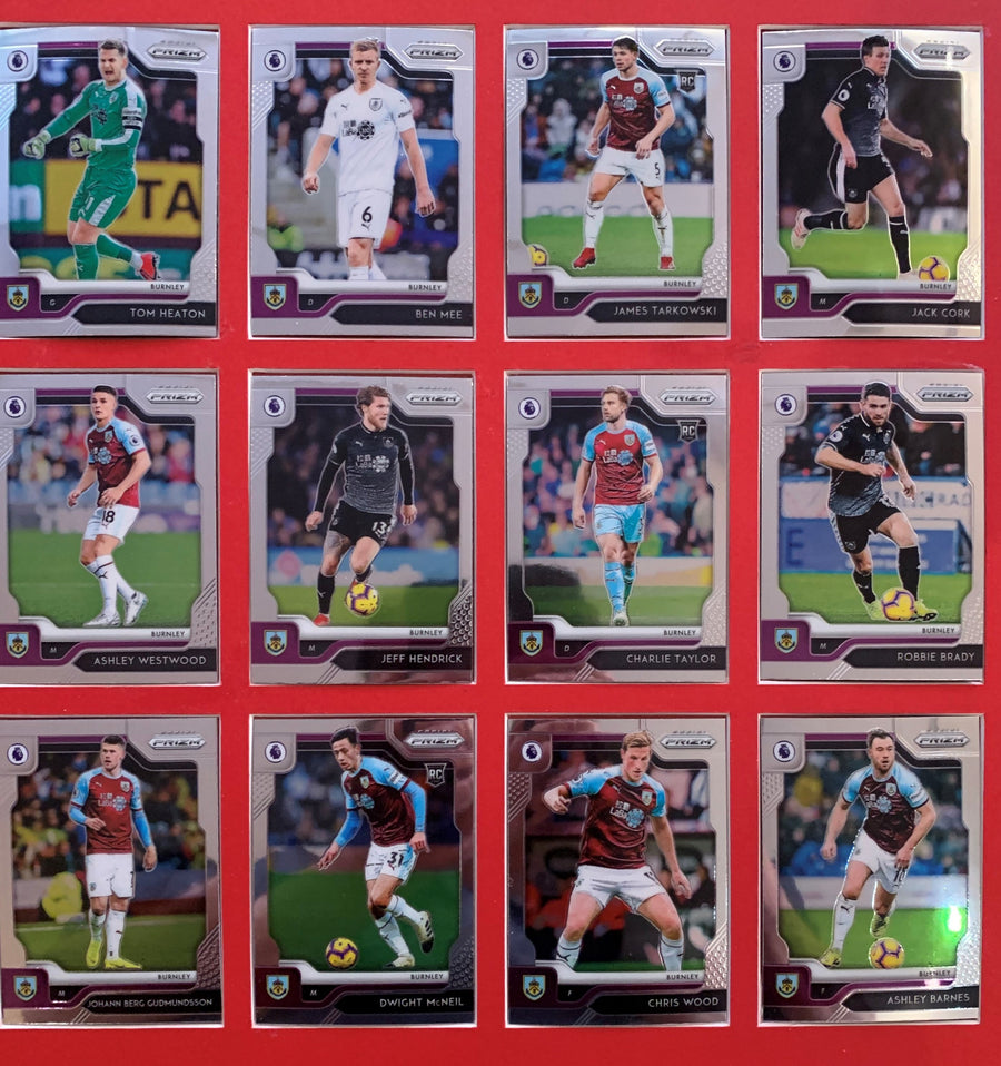000. BURNLEY - KOMPLETT SETT MED PANINI PRIZM PREMIER LEAGUE 2019/20
