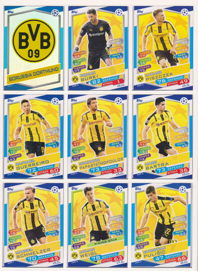 000. BORUSSIA DORTMUND  - KOMPLETT SETT MED TOPPS MATCH ATTAX CHAMPIONS LEAGUE 2016/17