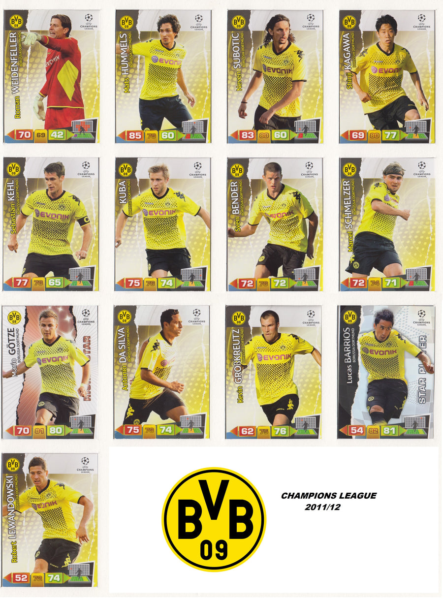 000. BORUSSIA DORTMUND KOMPLETT SETT - CHAMPIONS LEAGUE 2011/12