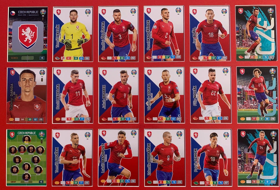 000. CZECH REPUBLIC - KOMPLETT SETT MED 18 KORT - PANINI EURO 2020