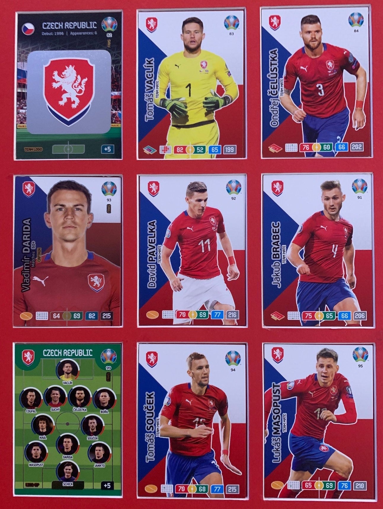 000. CZECH REPUBLIC - KOMPLETT SETT MED 18 KORT - PANINI EURO 2020