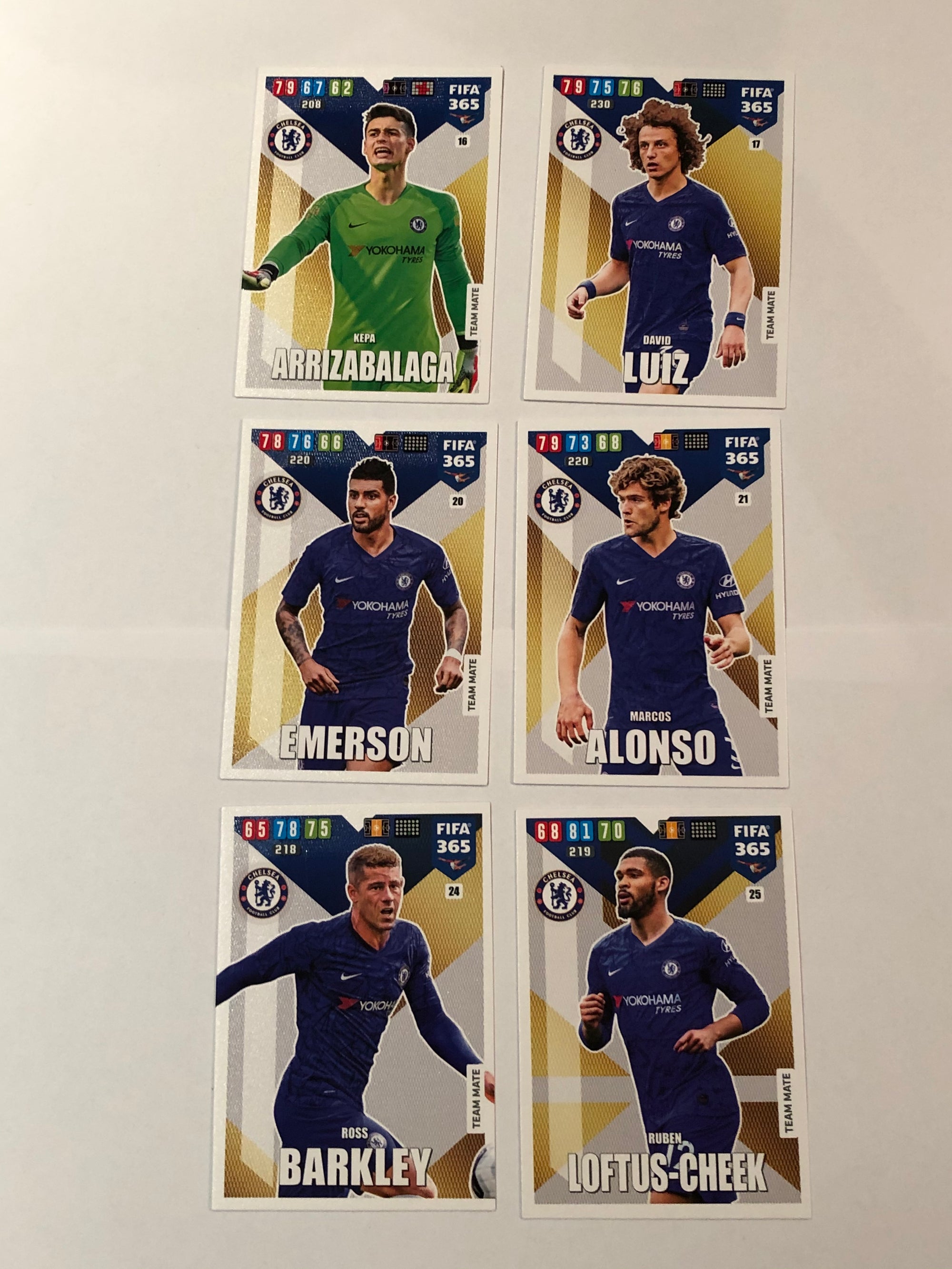000. CHELSEA - KOMPLETT SETT TEAM MATES PANINI FIFA 365 ADRENALYN 2020