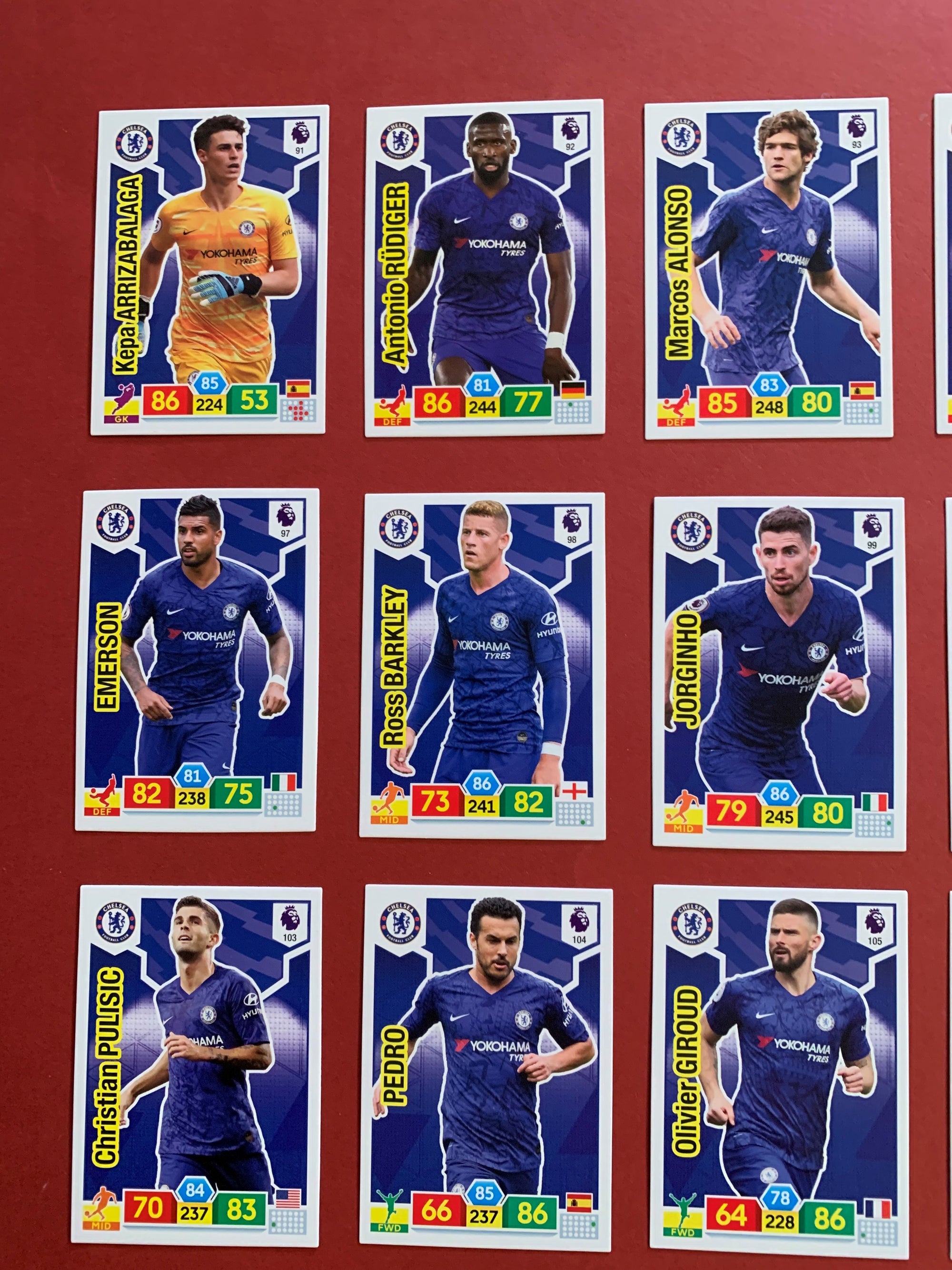 000. CHELSEA - KOMPLETT SETT PANINI PREMIER LEAGUE ADRENALYN 2019/20