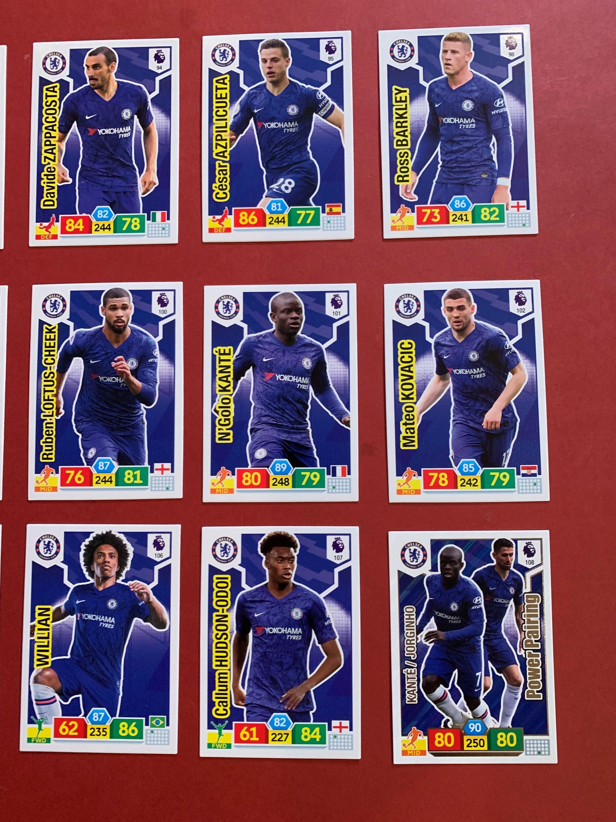 000. CHELSEA - KOMPLETT SETT PANINI PREMIER LEAGUE ADRENALYN 2019/20