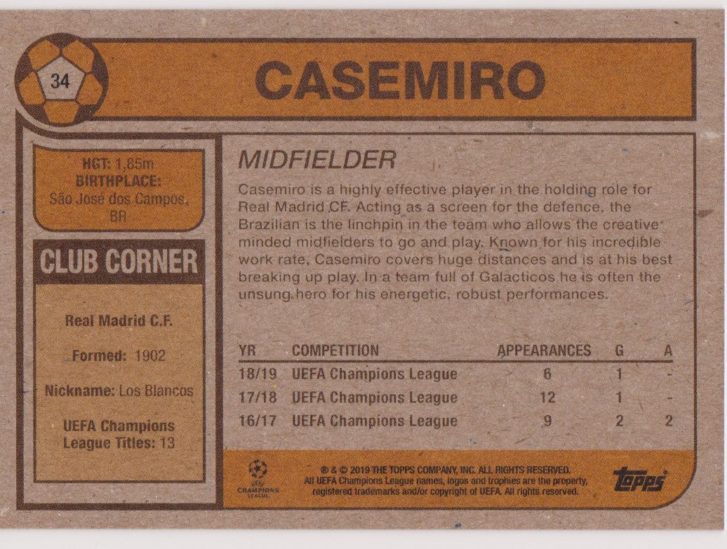 034. CASEMIRO - REAL MADRID  PR.426