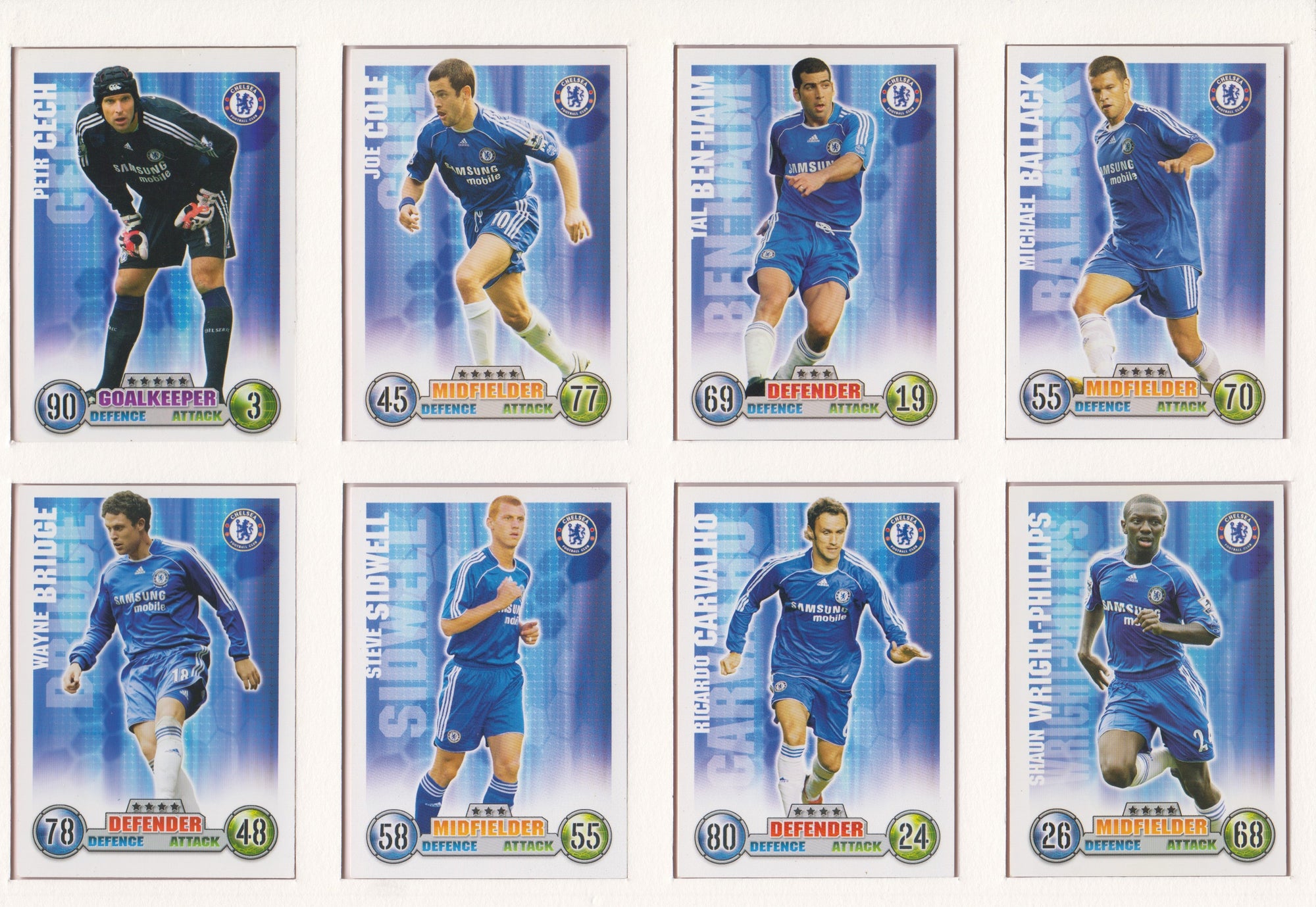 000. CHELSEA - KOMPLETT SETT MED FOTBALLKORT TOPPS MATCH ATTAX PREMIER LEAGUE 2007/08