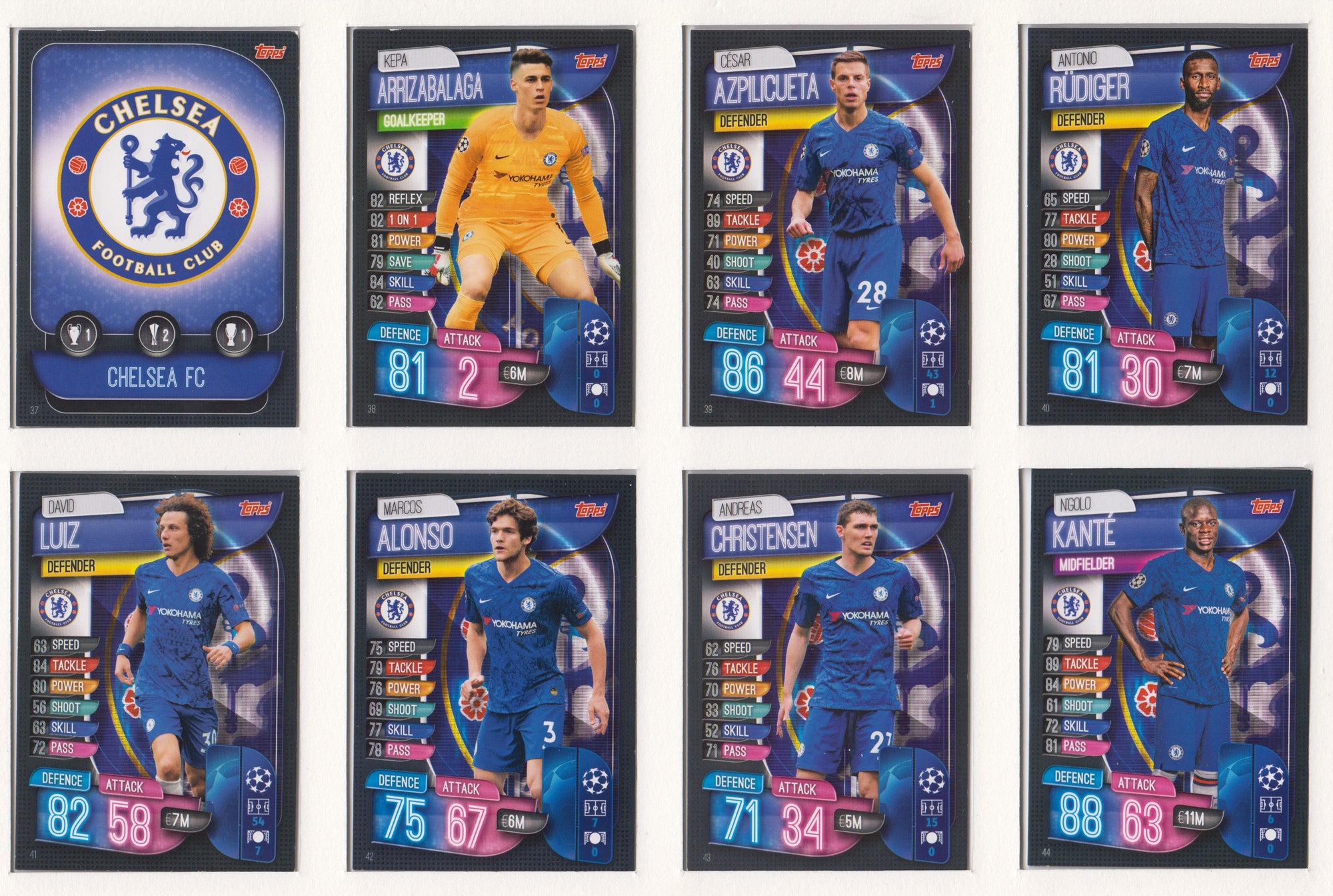 CHELSEA - KOMPLETT SETT MED TOPPS MATCH ATTAX CHAMPIONS LEAGUE 2019/20