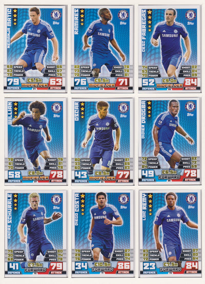 000. CHELSEA - KOMPLETT SETT MED TOPPS MATCH ATTAX PREMIER LEAGUE 2014/15