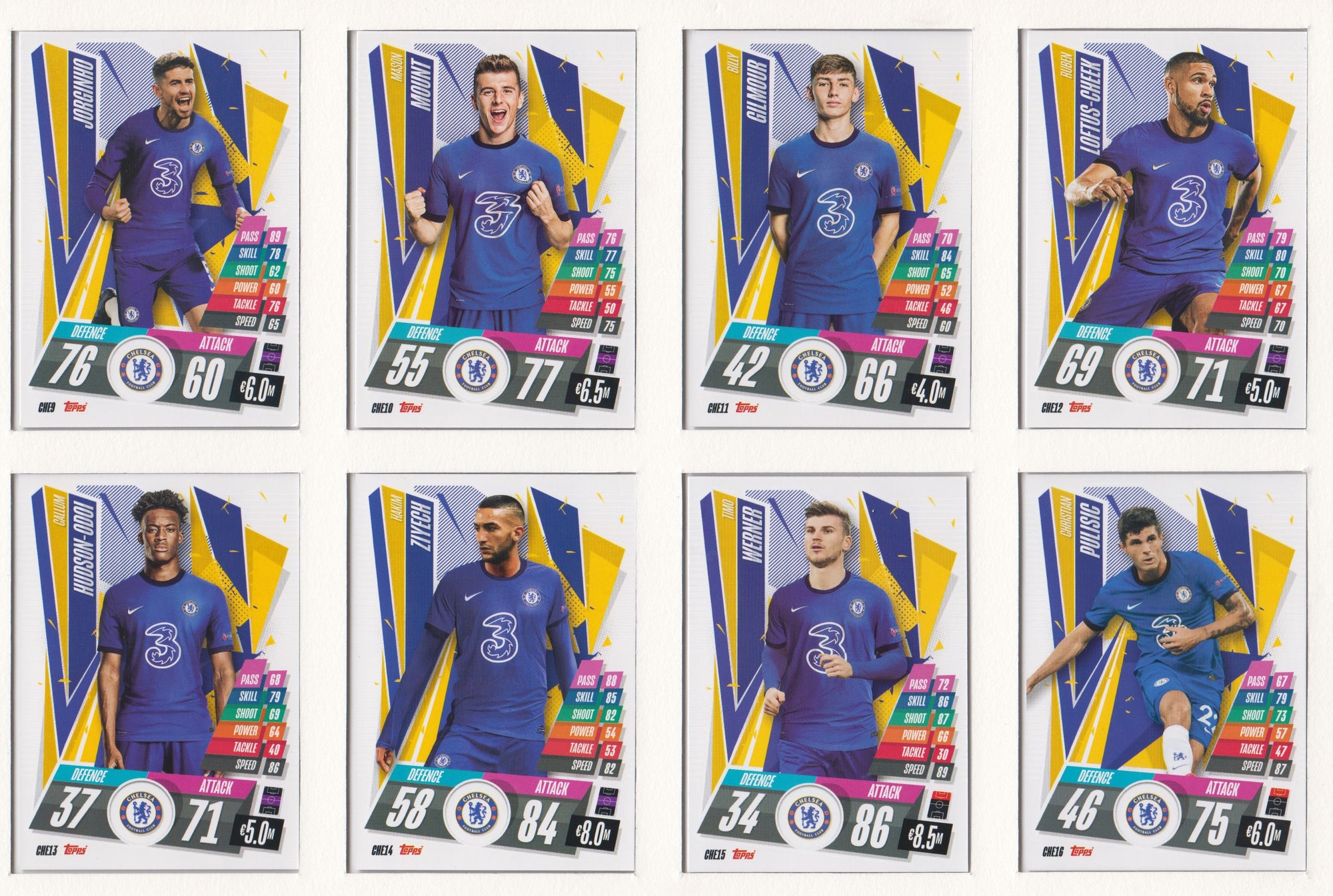 CHELSEA KOMPLETT SETT MED TOPPS CHAMPIONS LEAGUE 2020/21