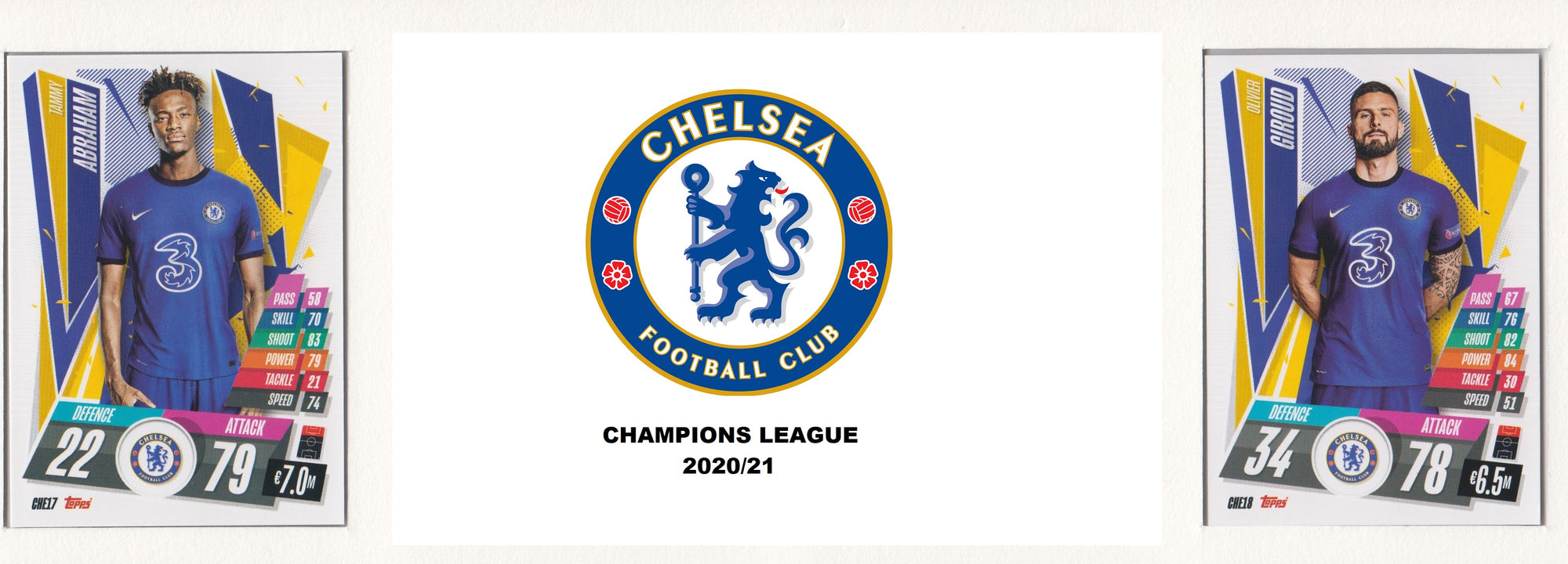 CHELSEA KOMPLETT SETT MED TOPPS CHAMPIONS LEAGUE 2020/21