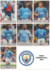 000. MANCHESTER CITY - KOMPLETT SETT MED FOTBALLKORT TOPPS PREMIER GOLD 2004