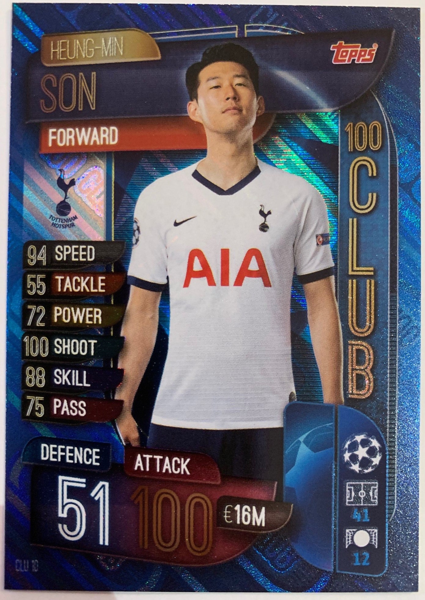 CLU10. HUENG MIN-SON - TOTTENHAM - 100CLUB