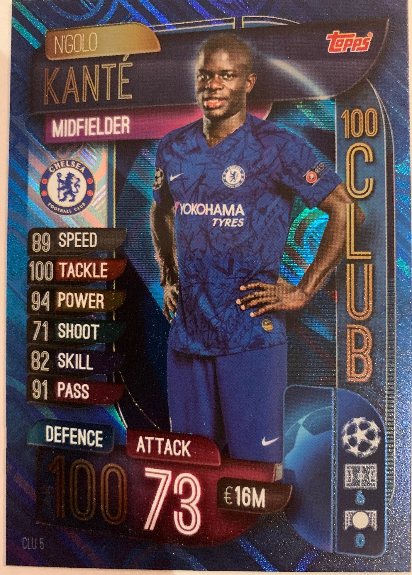 CLU05. N`GOLO KANTE - CHELSEA - 100CLUB