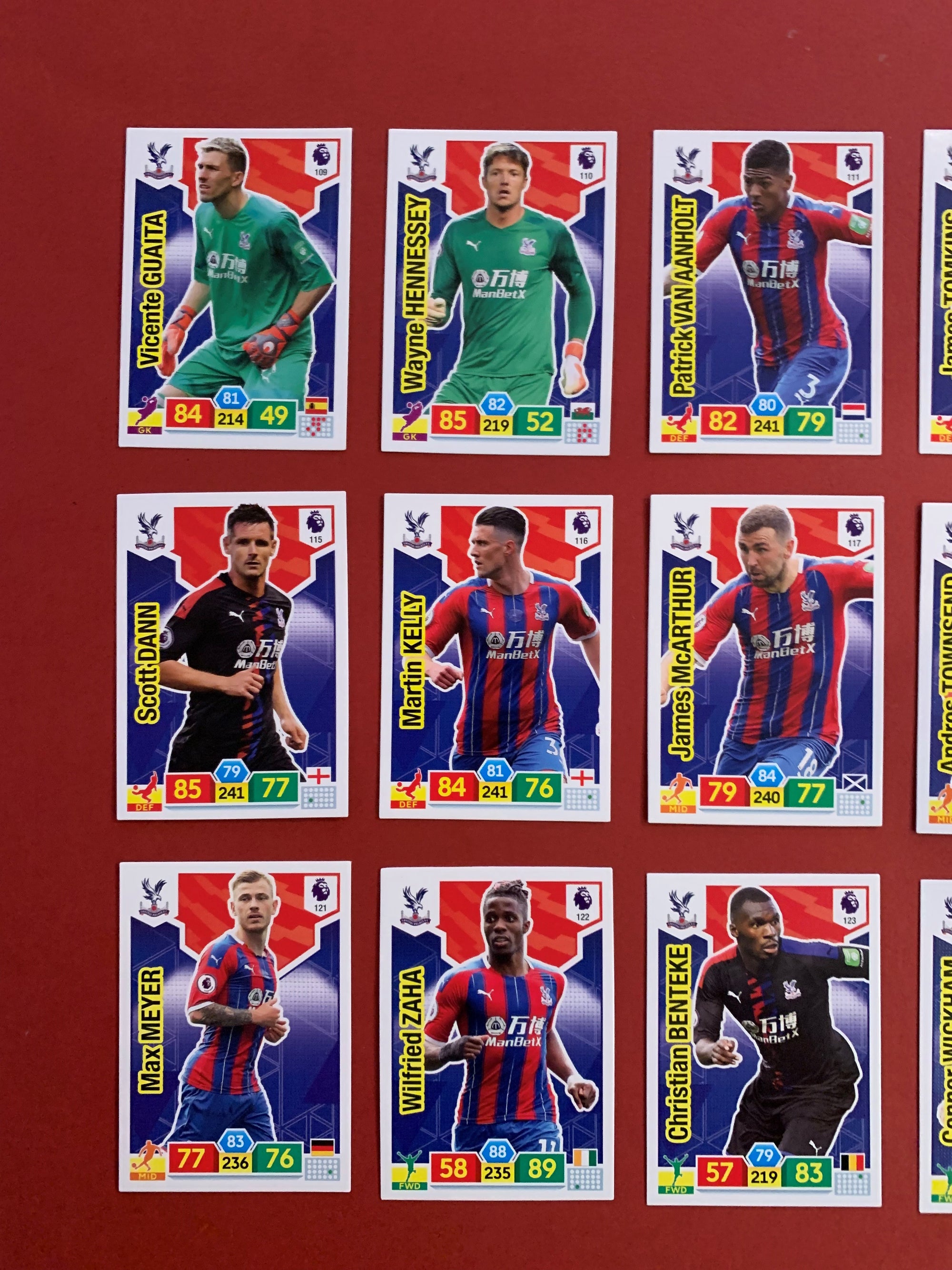 000. CRYSTAL PALACE - KOMPLETT SETT PANINI PREMIER LEAGUE ADRENALYN 2019/20