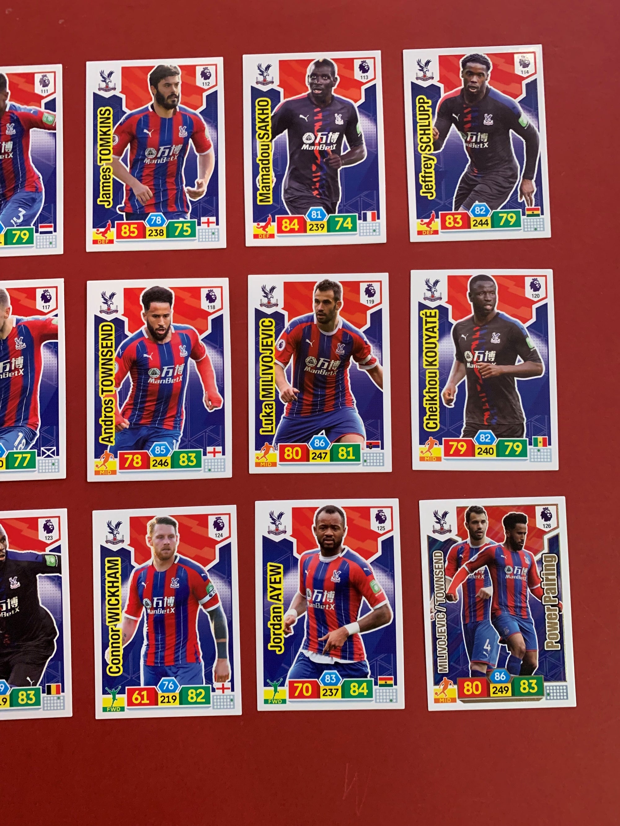 000. CRYSTAL PALACE - KOMPLETT SETT PANINI PREMIER LEAGUE ADRENALYN 2019/20