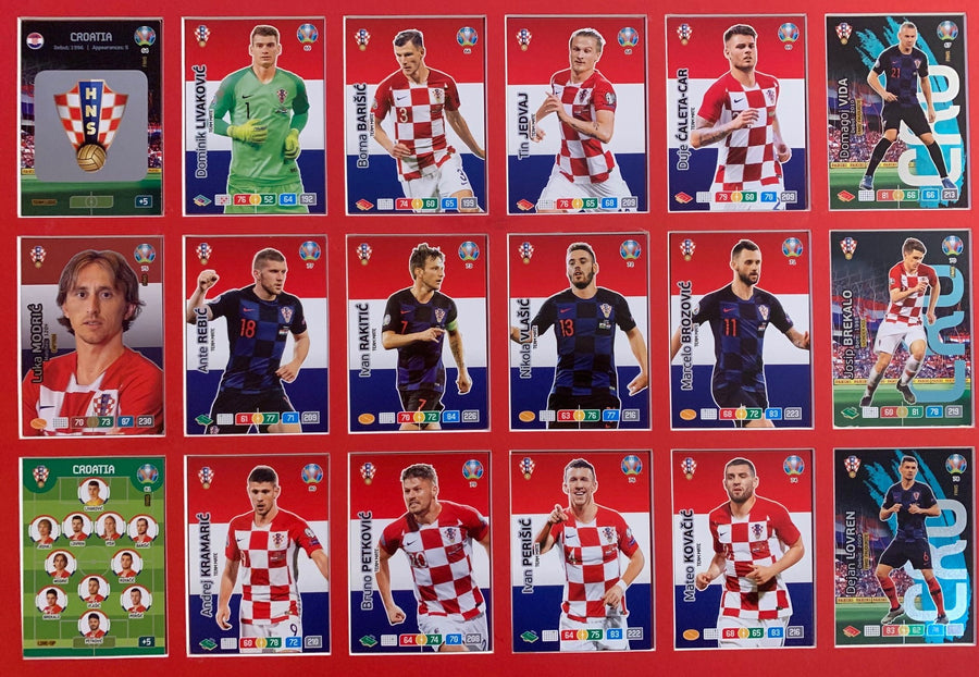 000. CROATIA - KOMPLETT SETT MED 18 KORT - PANINI EURO 2020
