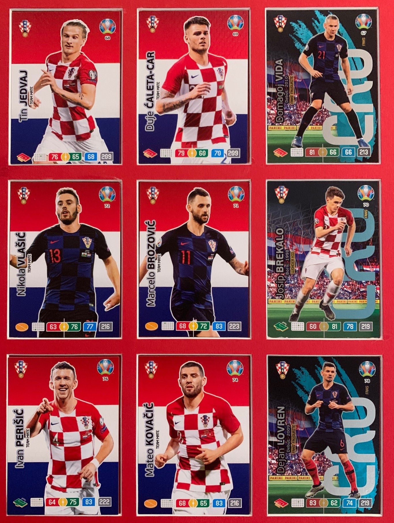 000. CROATIA - KOMPLETT SETT MED 18 KORT - PANINI EURO 2020