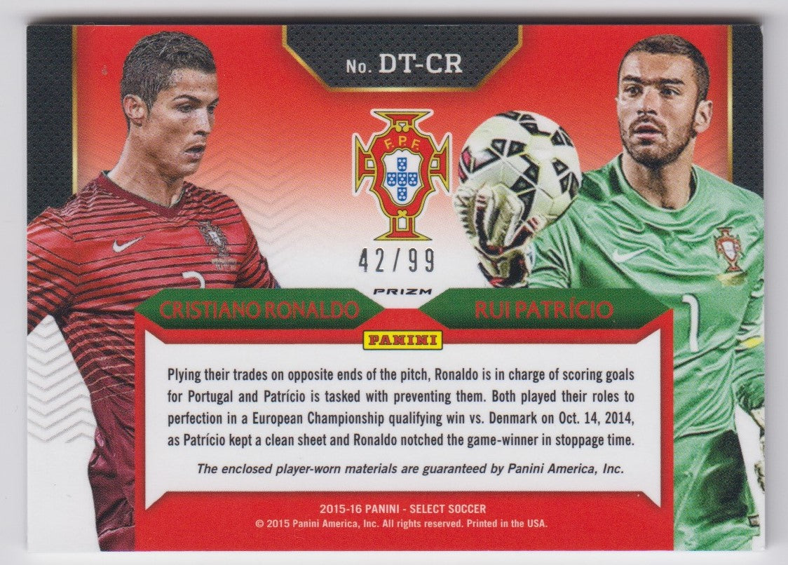 CRISTIANO RONALDO & RUI PATRICIO - PORTUGAL - PANINI SELECT DOUBLE TEAM 2015 #99