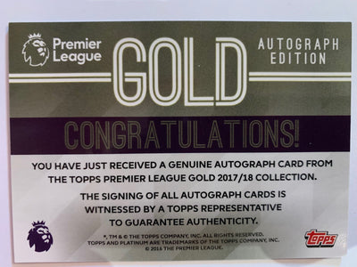 CHRIS WOOD - BURNLEY - TOPPS PREMIER GOLD 2017 - AUTOGRAPH ISSUE