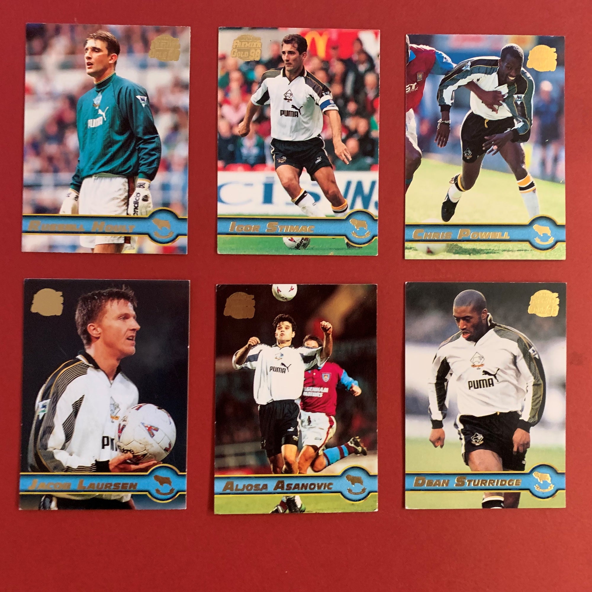 DERBY COUNTY - KOMPLETT SETT MED MERLIN`S PREMIER GOLD 1998