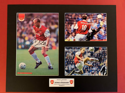 DENNIS BERGKAMP - SIGNERT BILDE MED EKTEHETSBEVIS/COA