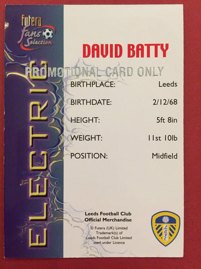 DAVID BATTY - FUTERA ELECTRIC - PROMOTIONAL CARD