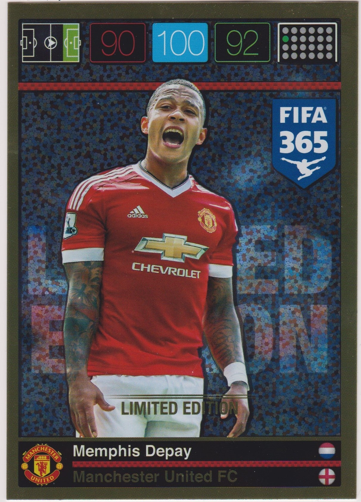 LE-2016. MEMPHIS DEPAY - MANCHESTER UNITED - LIMITED EDITION - STORFORMAT KORT