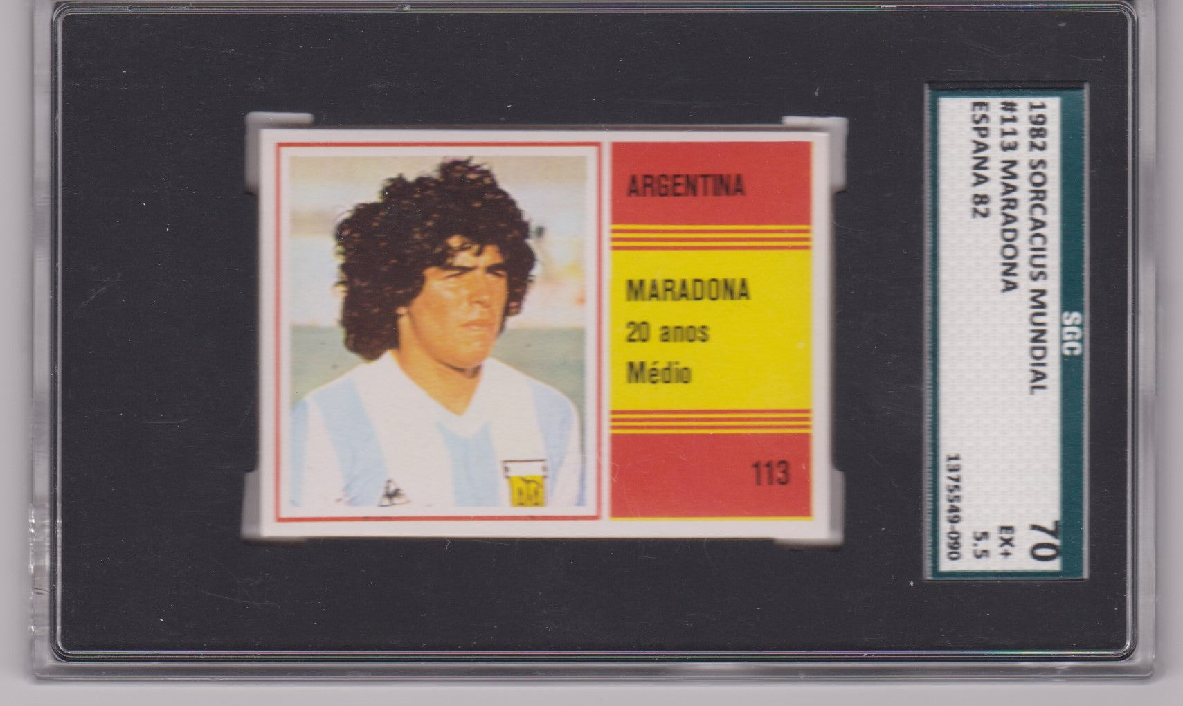 113. DIEGO MARADONA - ARGENTINA - GRADED EX+/ 70 HIGHEST GRADING