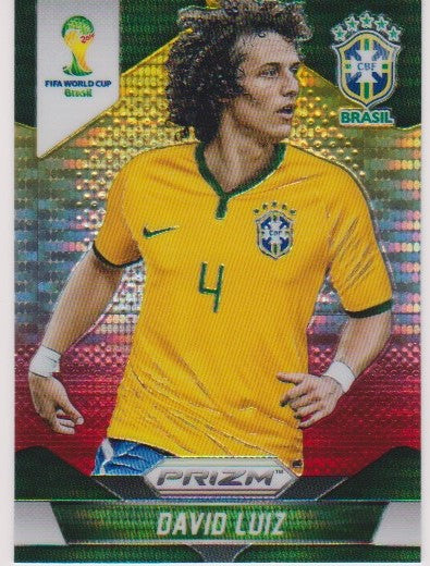 106. DAVID LUIZ - BRAZIL - YELLOW AND RED PRIZM