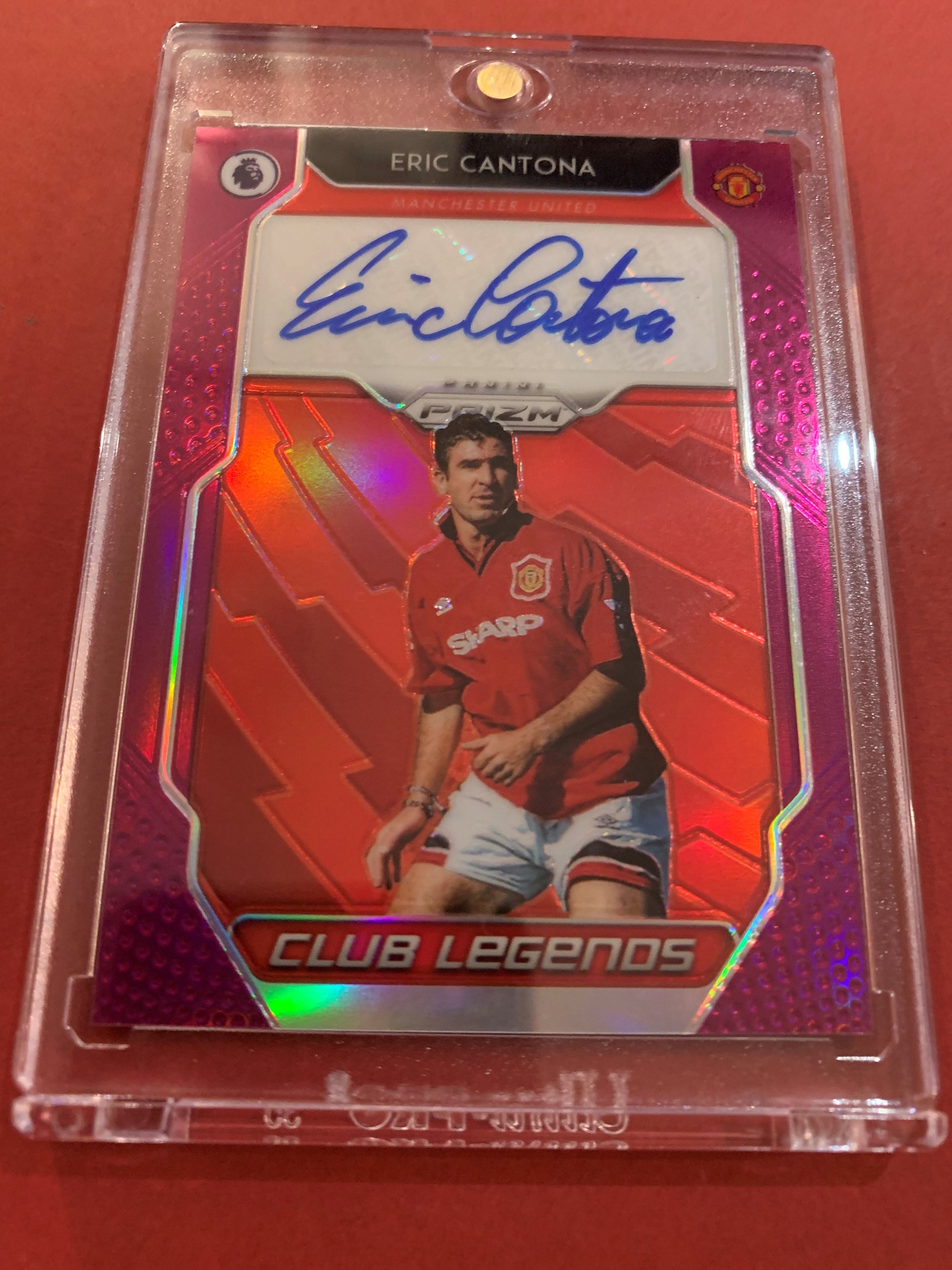 CL-ECA. ERIC CANTONA - CLUB LEGENDS SIGNATURES - PANINI PRIZM PREMIER LEAGUE - CARD NR.43 OF 99