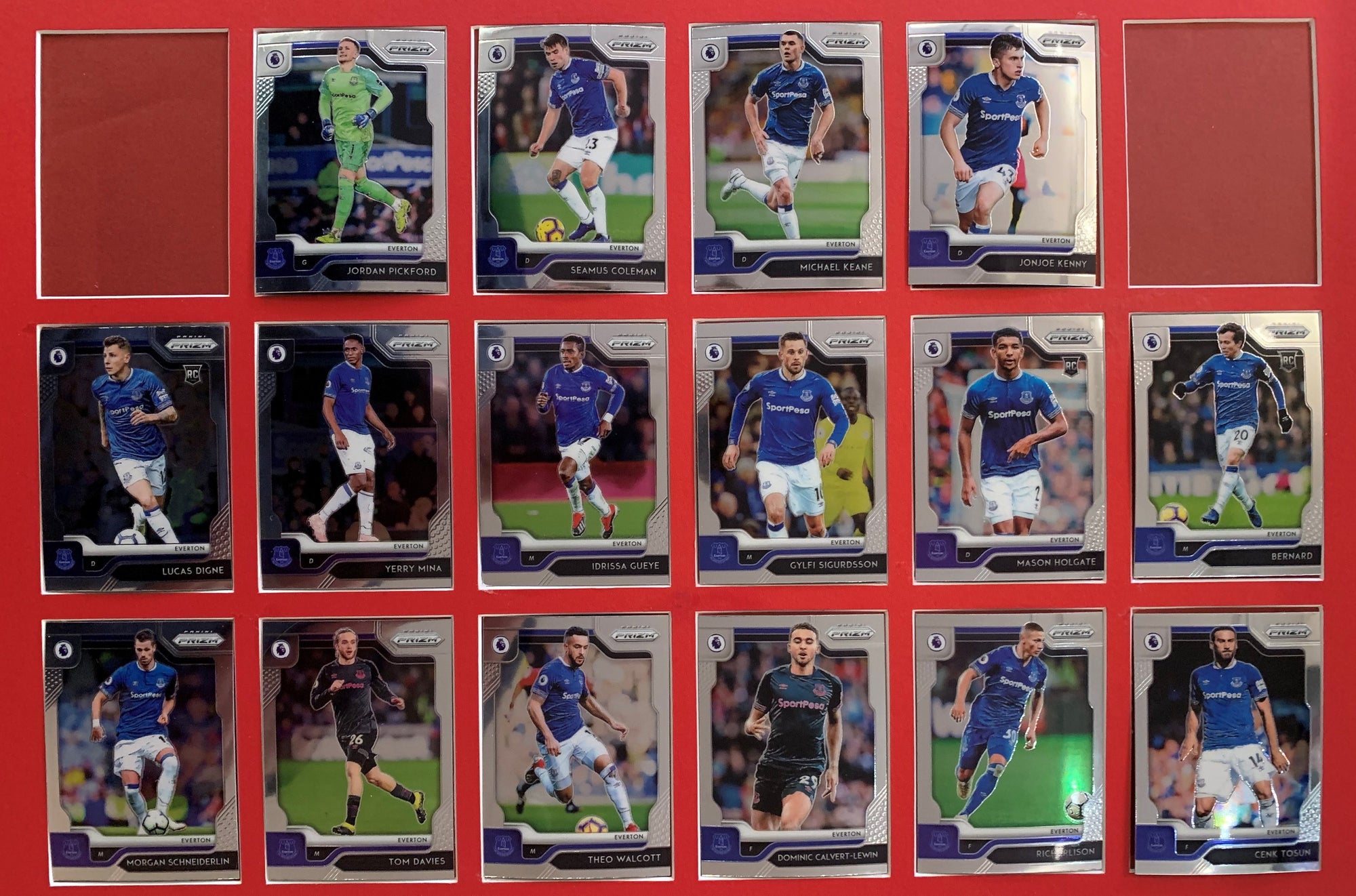 000. EVERTON  KOMPLETT SETT MED PANINI PRIZM PREMIER LEAGUE 2019/20