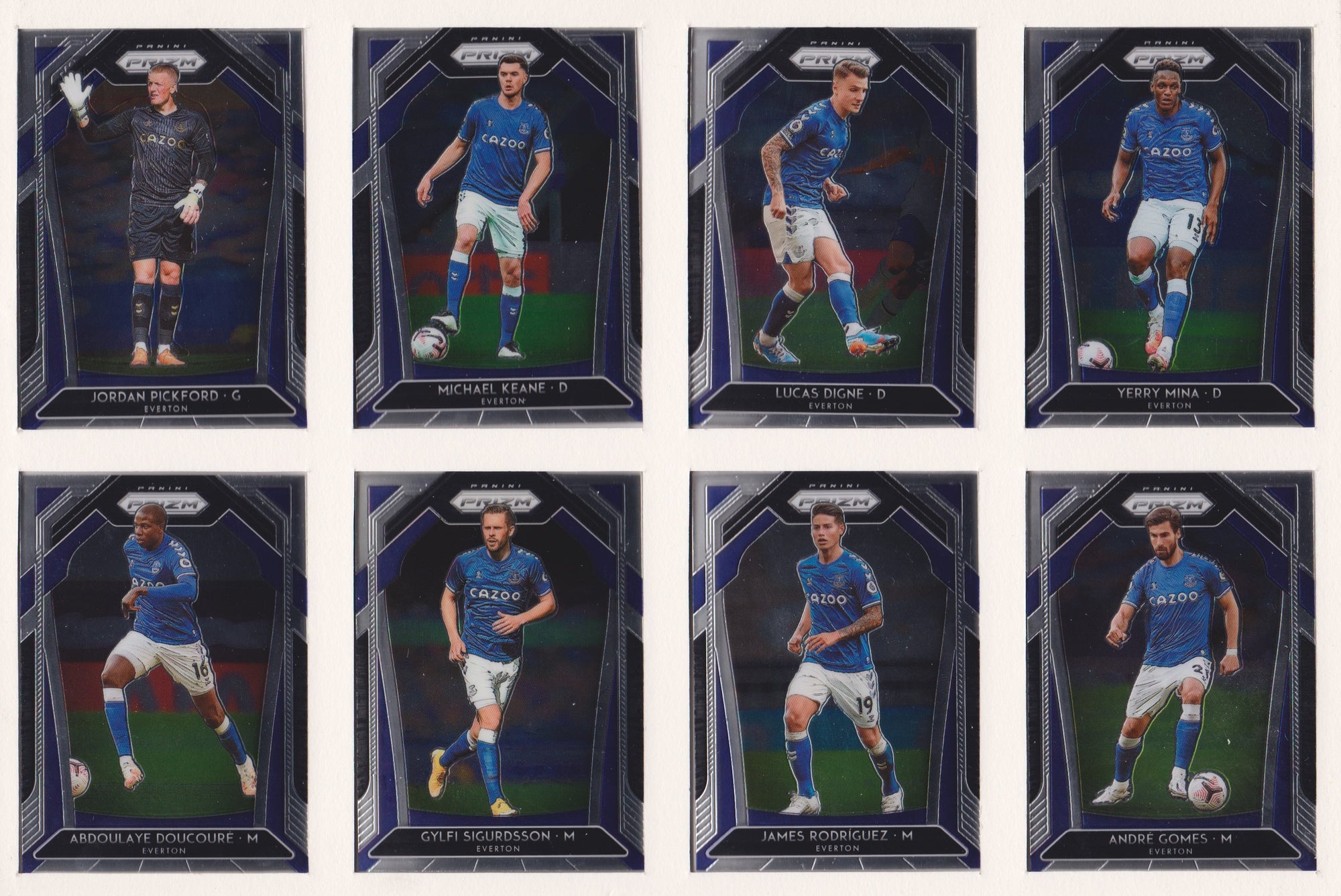000. EVERTON - KOMPLETT SETT MED PANINI PRIZM PREMIER LEAGUE 2020/21