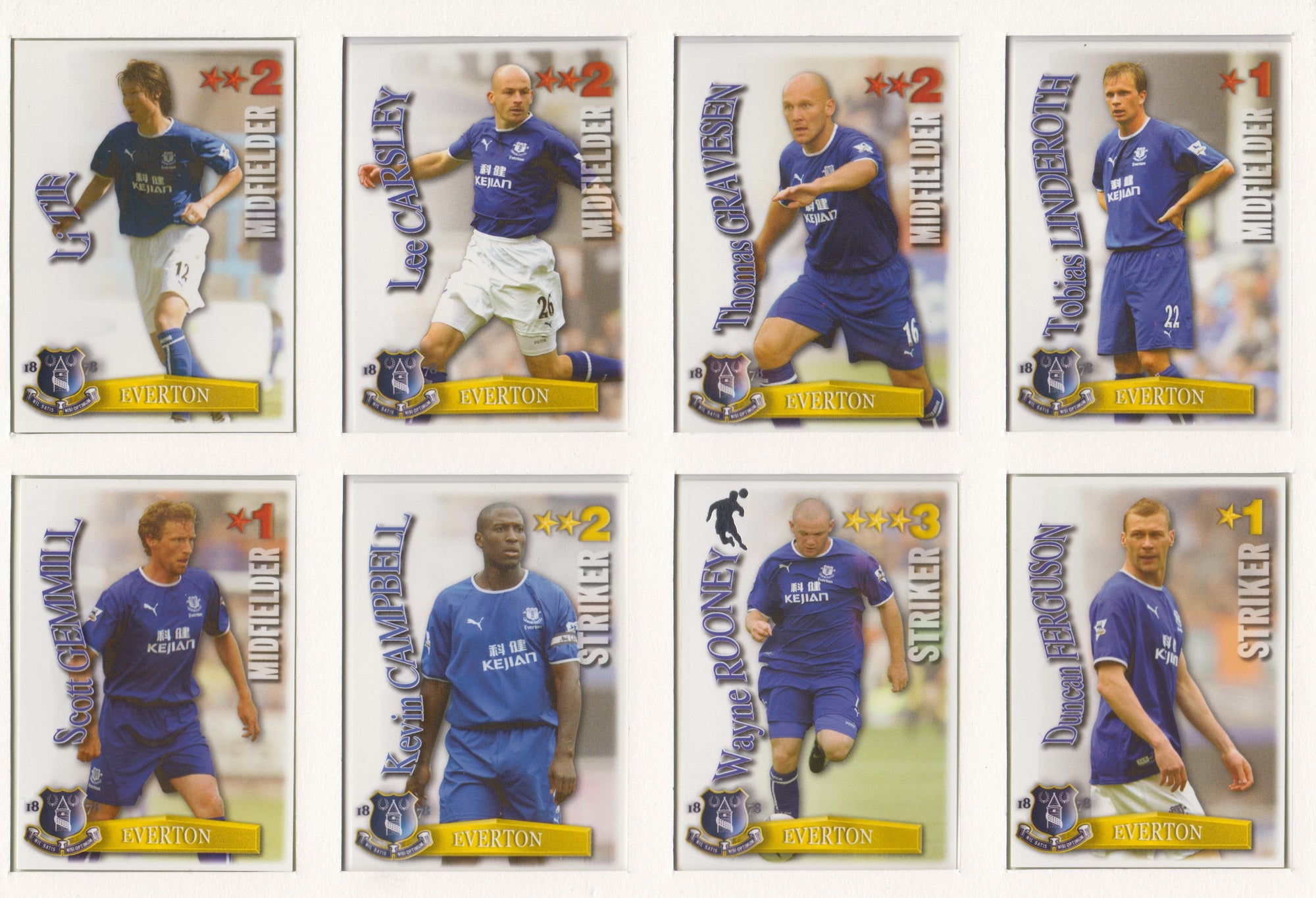 000. EVERTON - KOMPLETT SETT MED SHOOT OUT PREMIER LEAGUE 2003/04