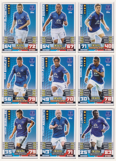 000. EVERTON - KOMPLETT LAGSETT MATCH ATTAX PREMIER LEAGUE 2014/15